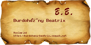 Burdohány Beatrix névjegykártya